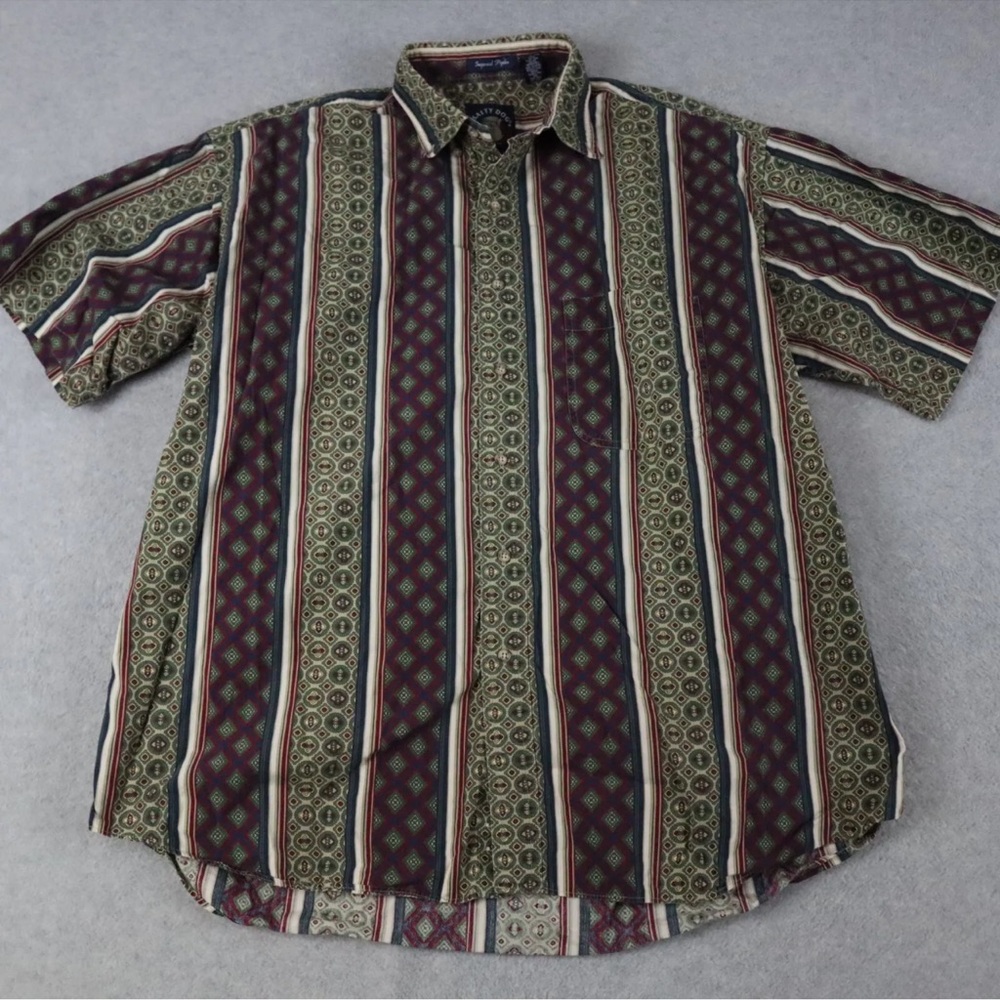 Vtg Salty Dog Gant Shirt Mens Large Imperial Poplin Casual Button Short Sleeve